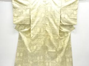 アンティーク　更紗模様本場大島紬着物(染)